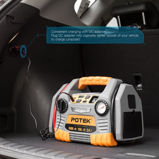 POTEK Car Starter With 150 PSI Air Compressor